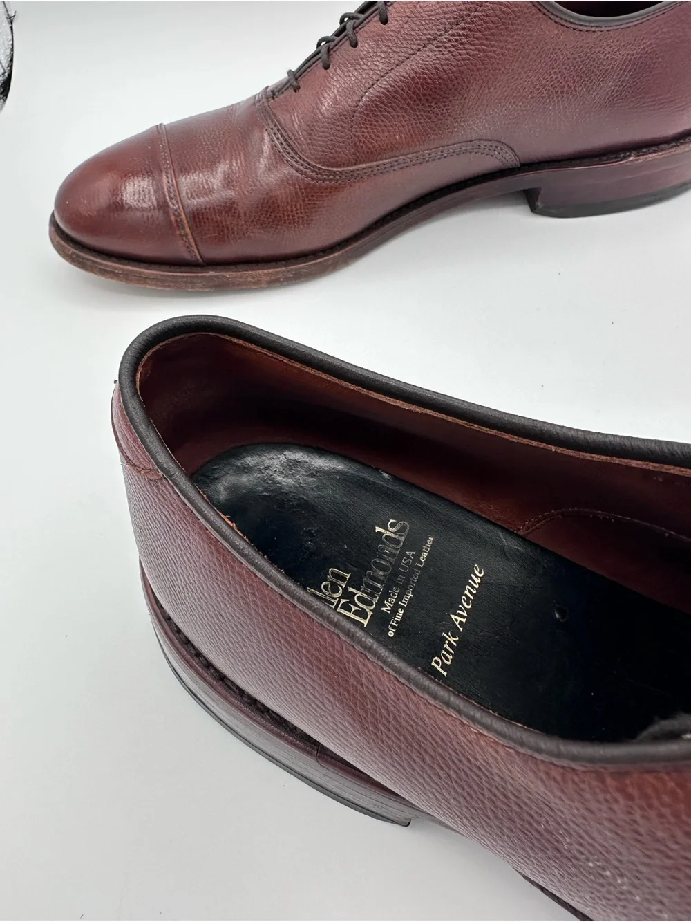 Allen Edmonds Park Avenue Cap Toe Brown Leather Oxford Dress Shoes